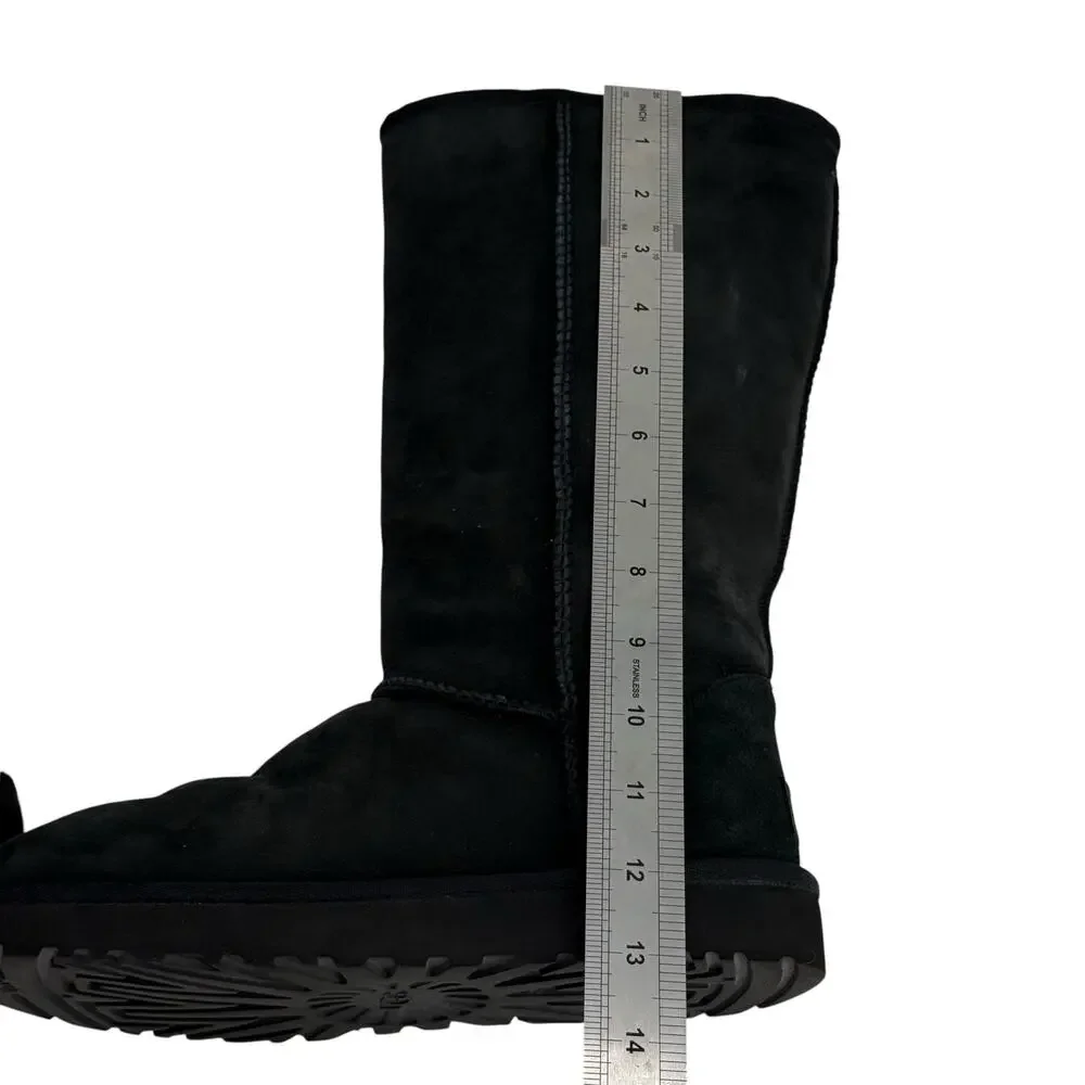 UGG Black Classic Tall II Suede Water Repellent Boots Womens 7